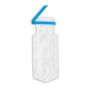 Refillable ice bag with clamp